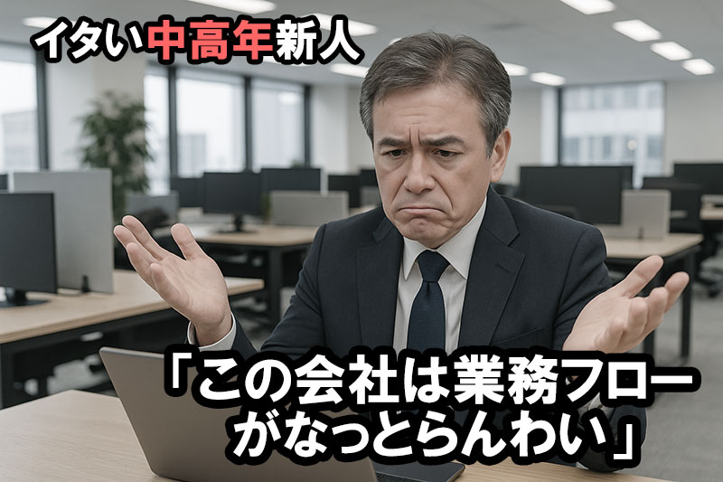 業務内容を見てダメ出しをする新人中高年社員